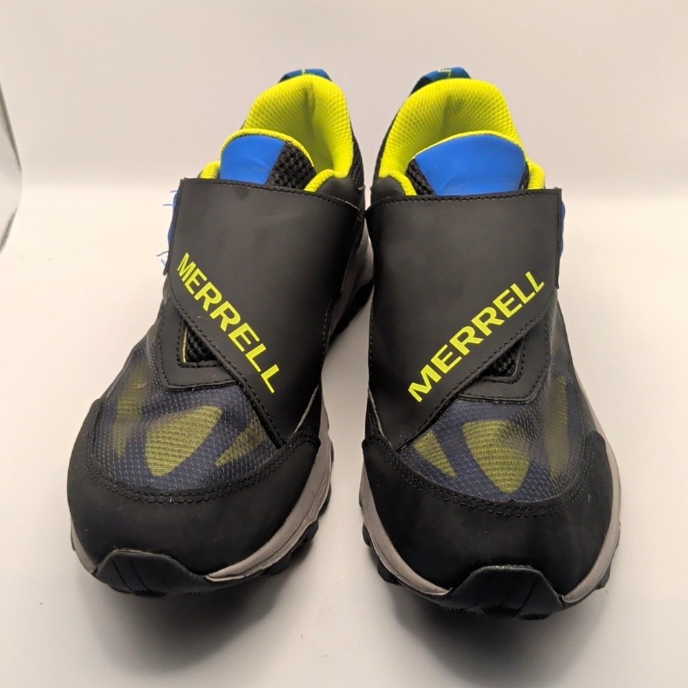 Merrell Men's Low Top Athletic Sneaker Hook & Loop Camo Black/Blue/Yellow